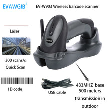 500 m Wireless 2D Barcode Scanner with Stand