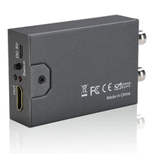 Side and underside view of the 1080p CCTV to HDMI converter