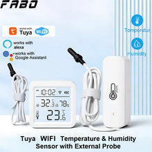 WiFi Temperature Humidity Sensor with External Probe Tuya Climate Sensor With/Without screen for Smart Life APP Monitoring