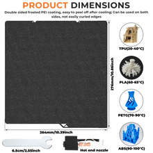 264 × 276 mm Double-Sided Textured PEI Sheet – Bambu Lab X1/P1 – image 2