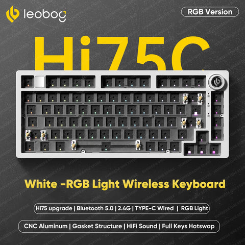 LEOBOG Hi75C 81-Key Wireless Hot-Swap Barebone Keyboard – White — image 1