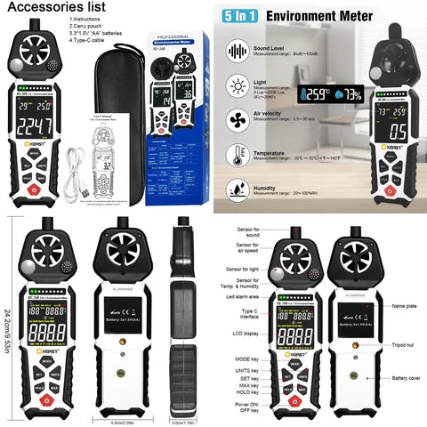 XEAST XE-368 5-in-1 Environmental Meter