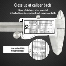6Inch 150mm Digital Caliper Stainless Steel with LCD Display, 0.01mm Accuracy & Depth Ruler for Precision Measuring