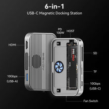 Acasis 10Gbps Magnetic M.2 NVMe SSD Enclosure 6-In-1 USB-C Docking Station with Cooling Fan for iPhone 17/17 Pro/iPhone 16/16