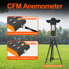 Digital Anemometer Handheld Wind Speed Meter Gauge Measures Humidity/Temperature/Wind Speed with MAX/MIN/AVG for HVAC, Sailing