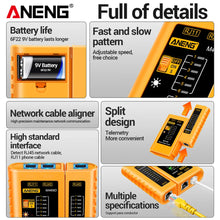 Network Analyzer Tester M469D Cable LAN RJ45 RJ11 RJ12 CAT5 UTP LAN Cable Tester Networking Tool Network Repair Too