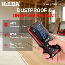 HILDA Digital Laser Distance Meter 50M/100M/120M Finder High Precision Area Volume Measure Construction Measuring Ruler Tool