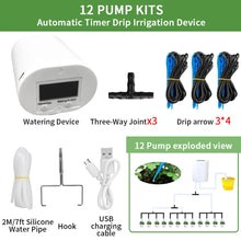 Automatic Plant Watering System with Timer, 2/4/8/16 Outlets Drip Irrigation Kit for Garden Home Planters