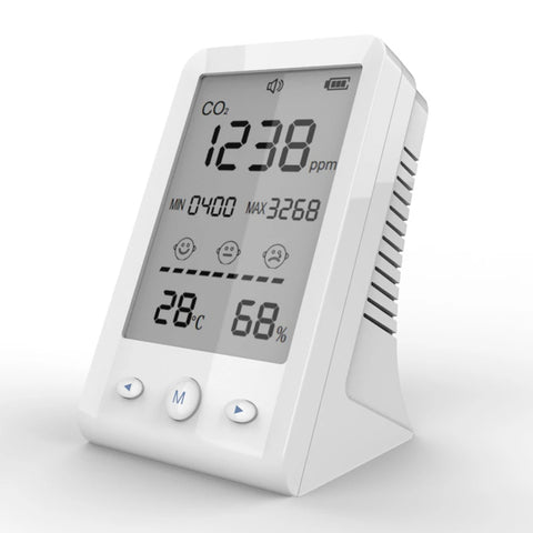 NDIR CO₂ Monitor with Temperature & Humidity – White — image 1