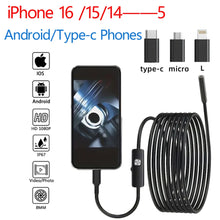 HD1920P Endoscope Inspection Camera Type-C Mini Inspection Camera IP67 Car Sewer Pipeline Borescope for Android IOS iphone
