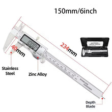 High-Accuracy 0.01mm Digital Caliper 150mm Stainless Steel Micrometer with Data Hold&Unit Conversion for Industrial/DIY Measures