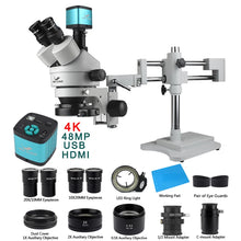 4K Trinocular Stereo Microscope – Double Boom Stand, 3.5X–90X — image 2