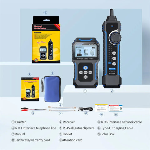 NF-8209PRO Multifunction Network Cable Tester with PoE & Length Meter