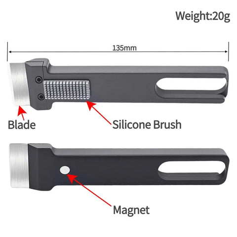 2-in-1 3D Printer Build Plate Scraper & Nozzle Brush – image 1
