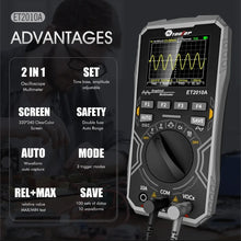TOOLTOP ET2010A 2 in 1 Digital Oscilloscope Multimeter 1MHz 2.5MSps Laboratory Oscilloscope Electrical Repair Oscilloscope