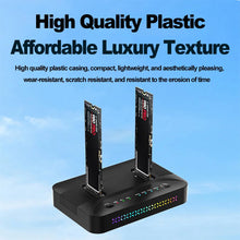 Dual Bays M.2 SSD Docking Station Type C USB 3.1 10Gbps M.2 NVME SATA NGFF Dual Protocol SSD Enclosure OFFline Disk Duplicator