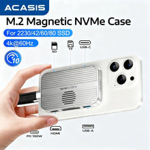 ACASIS M.2 NVMe SSD Enclosure Magnetic USB C Docking Station 10Gbps with Cooling Fan for iPhone 17/16/15 Pro 2230/42/80 NVME SSD