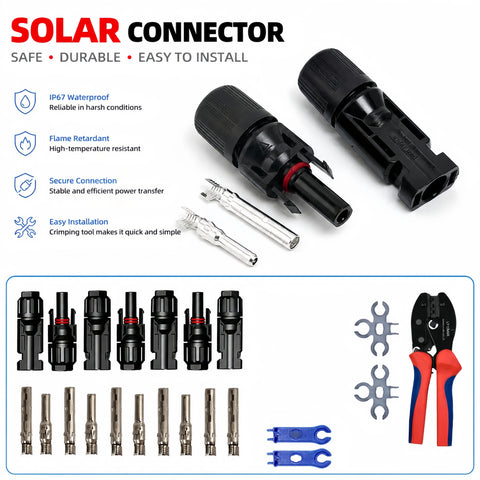 20-Piece MC4-Compatible Solar Connector Set – 10 Pairs – image 1