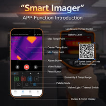 Thermal Imaging Camera 256x192 Infrared Imager with WiFi, 8GB Storage, -4~1022°F, Handheld Thermal Scanner for HVAC/Electrical