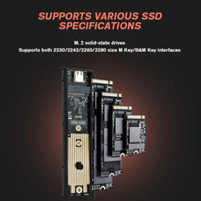 NVME M.2 Solid State Drive External Enclosure 2230/2242/2260/2280 M.2 To USB C 10Gbps SSD Aluminum Case Type C For M And B&M Key