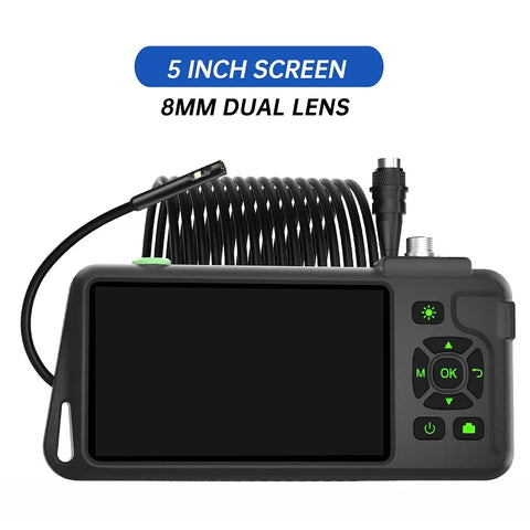 ENWOR 5-Inch 1080p Dual-Lens Industrial Borescope – 5 m