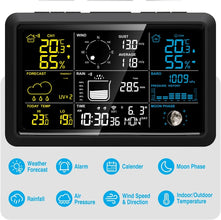 Wifi Tuya Weather Station Hygrometer Thermometer Auto Calendar Alarm Clock UV Wind Rainfall Gauge Forecast Sensor