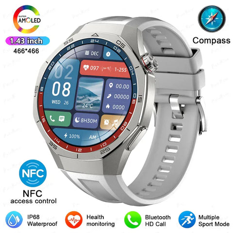 GT5 Pro Smartwatch AI Tech 1.43 AMOLED GPS 1GB Memory NFC Health Fitness Tracker