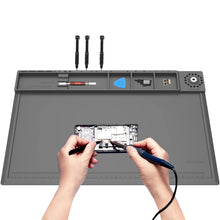 Heat-Resistant Magnetic Silicone Soldering & Repair Mat – Grey - 1