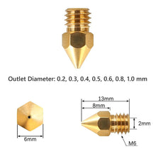 24-Piece MK8 Brass 3D Printer Nozzle Set – 0.2–1.0 mm