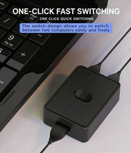 USB 3.0 KVM Switch 1x2/2x1 Bidirectional Shared Controller For Computer Laptop Keyboard Mouse