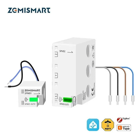 Smart Mini 63A Energy Monitor Kwh Power Consumption Measurement Meter Works with Tuya Supports Home Assistant via Zigbee2MQTT
