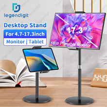 Adjustable Tablet & Portable Monitor Desk Stand with Heavy Base - 1