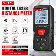 C-50/100/200m Laser Distance Meter Handheld Digital Rangefinder Area Volume Pythagorean Measurement Backlit LCD Display Tools