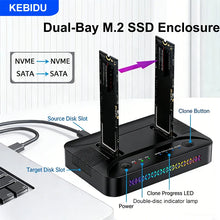 M.2 NVMe/SATA Case Dual-Bay Hard Drive Docking Station Offline Clone Hard Disk M.2 SSD Duplicator USB GEN2 SSD Adapter Enclosure