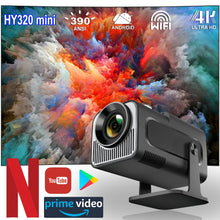 2025 4K Android 11 Projector Native 1080P 390ANSI HY320 mini Dual Wifi6 BT5.0 1920*1080P Cinema Portable Projector Upgraded HY30