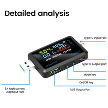 USB Tester 10 in 1 DC Digital Voltmeter Amperimetro Current Meter Volt Ammeter Detector Power Bank Charger Indicator Type C USB