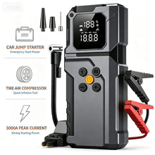 Car Jump Starter Power Bank Portable Air Pump Tire Air Compressor Car Battery Emergency Boosters Starting Device with LED Light