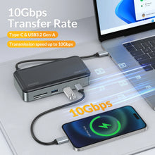 iDsonix NVMe Enclosure 10Gbps USB 3.2 HUB Docking Station SATA SSD Case Multiport USB Splitter HDMI-compatible SD/TF Card Reader