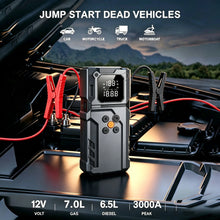 Car Jump Starter Power Bank Portable Air Pump Tire Air Compressor Car Battery Emergency Boosters Starting Device with LED Light