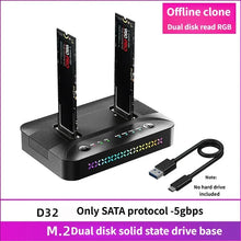 M.2 NVMe/SATA Case Dual-Bay Hard Drive Docking Station Offline Clone Hard Disk M.2 SSD Duplicator USB GEN2 SSD Adapter Enclosure
