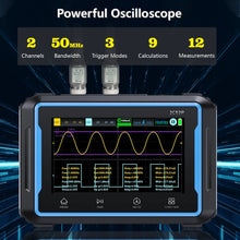 Oscilloscope Multimeter 2 Channel, 3 in 1 Tablet Signal Generator Oscilloscope with 50MHz, 250 MSa/s, 12 Signal Waveforms