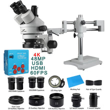 4K Trinocular Stereo Microscope – Double Boom Stand, 3.5X–90X — image 1