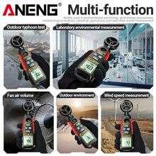 Digital Anemometer 0.4~30m/s ANENG GN302 Handheld Wind Speed Meter Humidity Air Velocity Airflow -20 C ~ 60 C Temperature Test