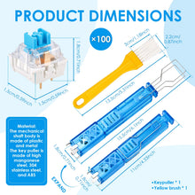 100-Pack 3-Pin Blue Clicky Mechanical Keyboard Switches — image 3