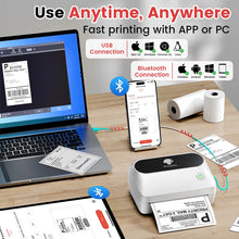 M421 Portable Bluetooth 4x6 Thermal Label Printer for Shipping Barcode, Compatible with Phone PC & E-commerce Small Business
