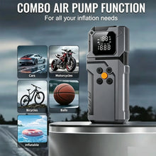 Car Jump Starter Power Bank Portable Air Pump Tire Air Compressor Car Battery Emergency Boosters Starting Device with LED Light