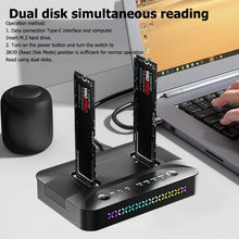M.2 NVMe/SATA Case Dual-Bay Hard Drive Docking Station Offline Clone Hard Disk M.2 SSD Duplicator USB GEN2 SSD Adapter Enclosure
