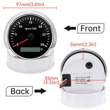 85MM Tachometer with LCD Hour Meter For Marine Boat Car RPM Gauge 8000rpm 6000rpm RPM Meter Tach Gauge 7 Colors LED Backlight