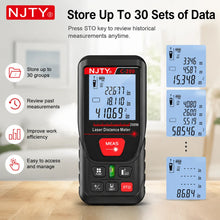 C-50/100/200m Laser Distance Meter Handheld Digital Rangefinder Area Volume Pythagorean Measurement Backlit LCD Display Tools