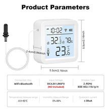 WiFi Temperature Humidity Sensor with External Probe Tuya Climate Sensor With/Without screen for Smart Life APP Monitoring